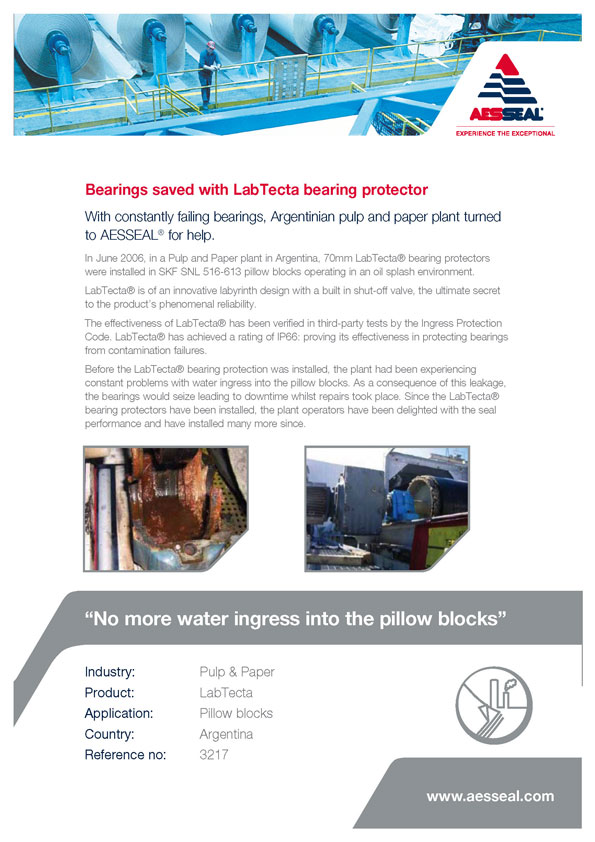 Bearings saved with LabTecta bearing protector