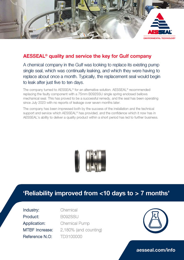 AESSEAL quality and service the key for Gulf company