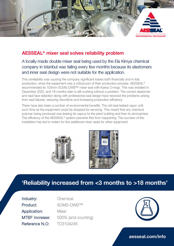 AESSEAL mixer seal solves reliability problem