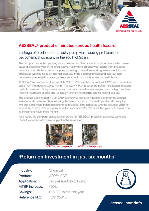 AESSEAL product eliminates serious health hazard