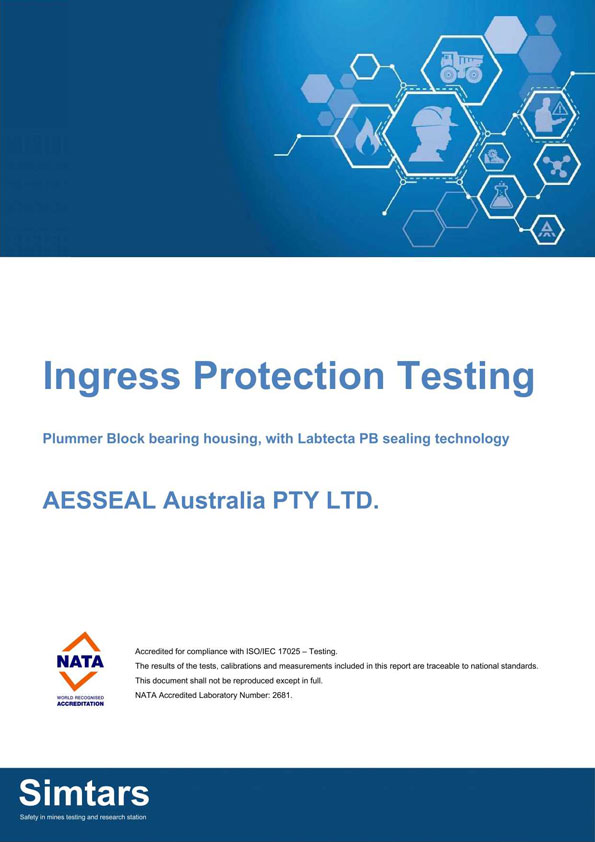 Ingress Protection Testing Certificate Front Cover.