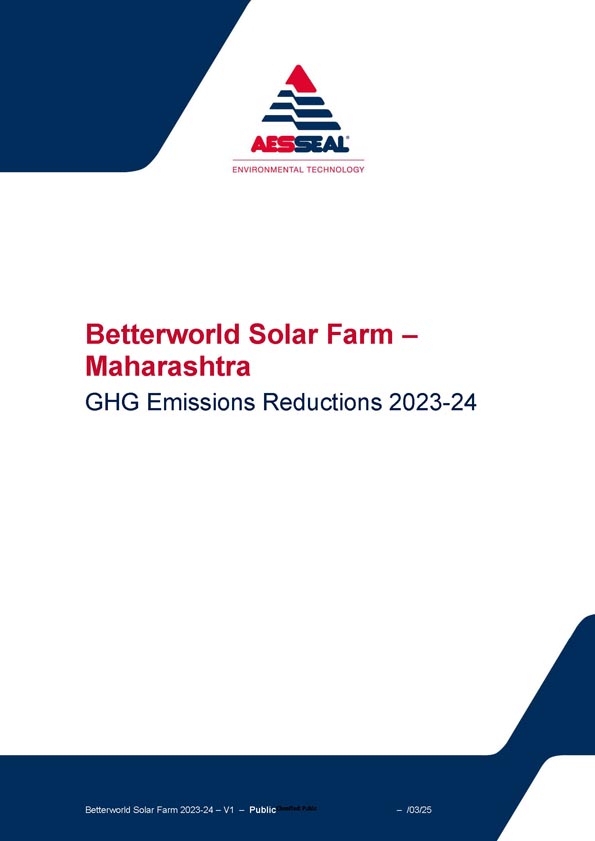 Solr Farm GHG Emissions Reductions, front cover
