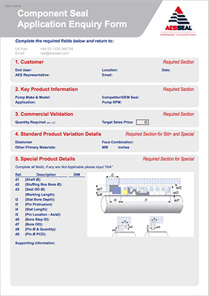component seals forms front cover