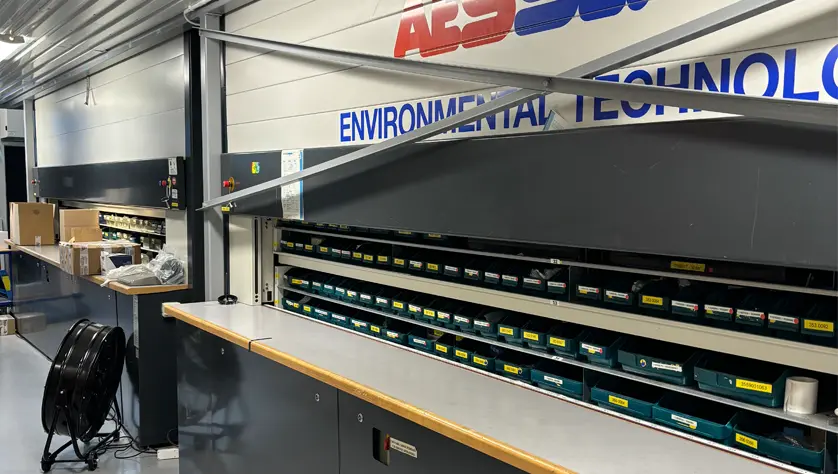 A seal parts storage unit using paternoster technology.