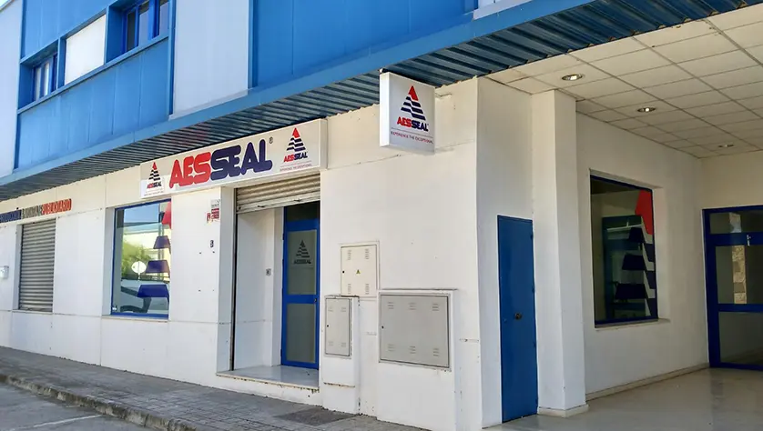 Side shot of the entrance to the  AESSEAL Seville building.