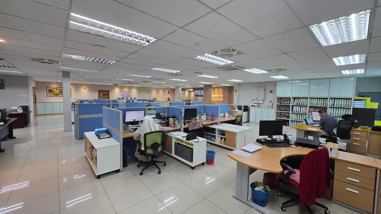 Open plan office.