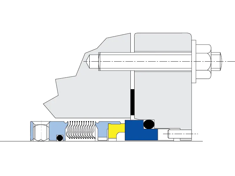 An internal diagram view of the BSAI mechanical seal.