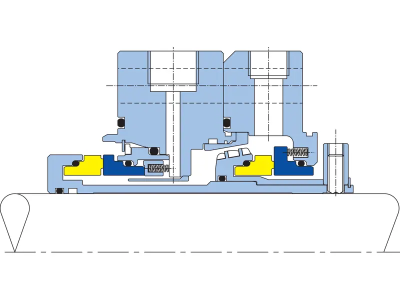 An internal diagram view of the CAPI A Dual mechanical seal.