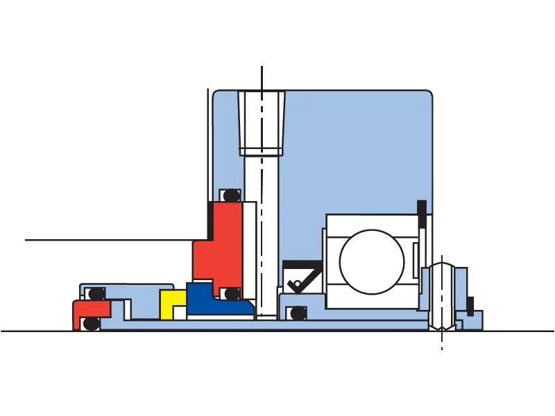 An internal diagram view of the CSWIB Type D mechanical seal.