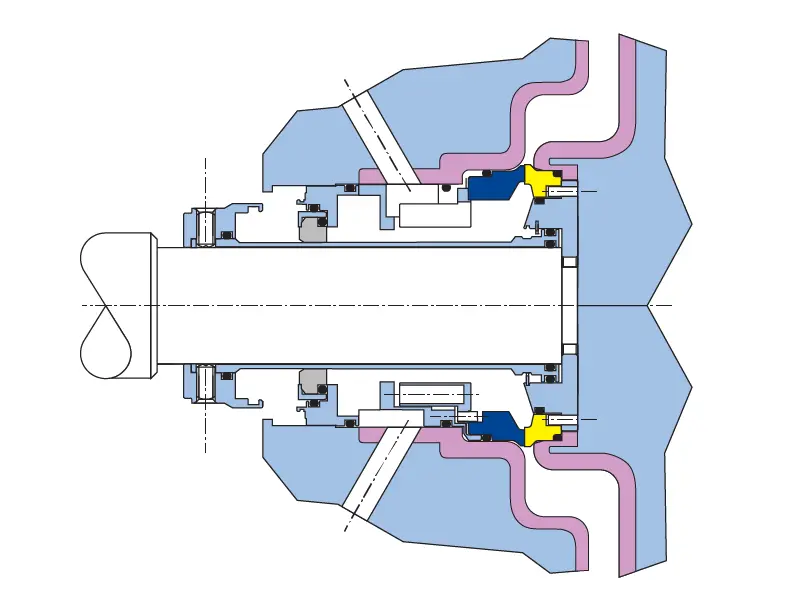 An internal diagram view of the single LSEAL mechanical seal.