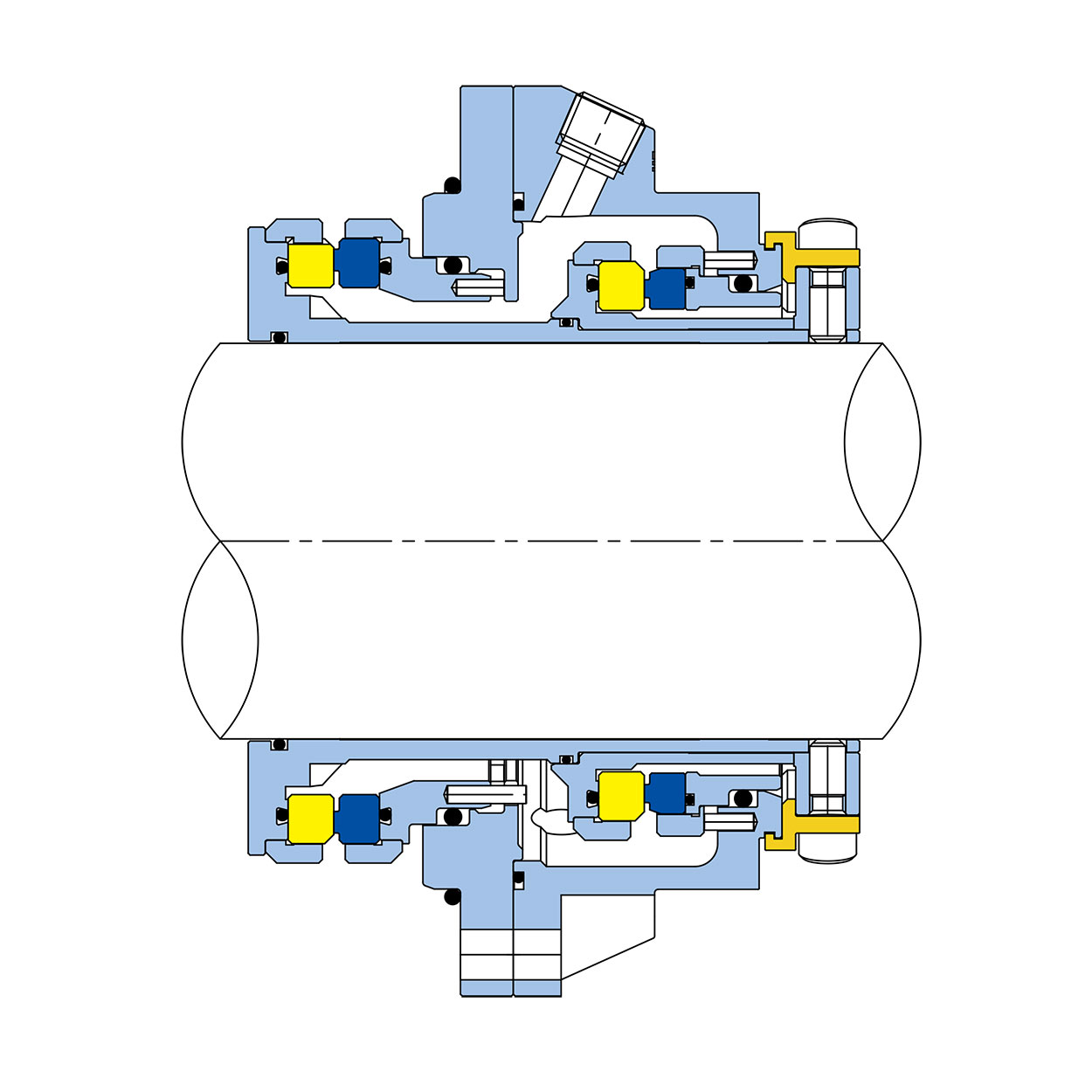 Cross section diagram of the TPDS - Tailings Pump Double Seal