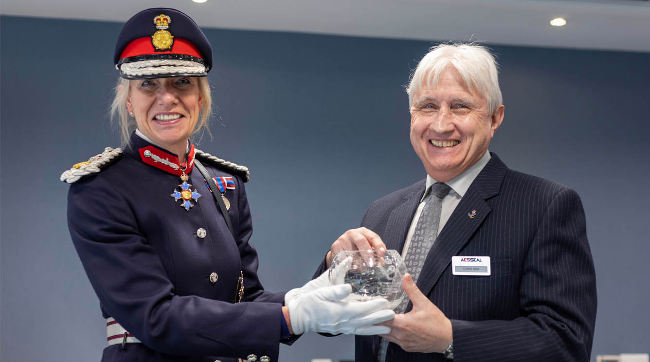 Chris Rea receiving award from Lord Lieutenant