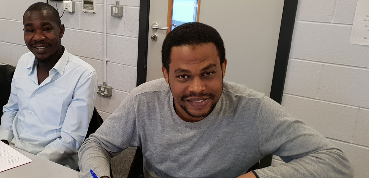 students learning in class