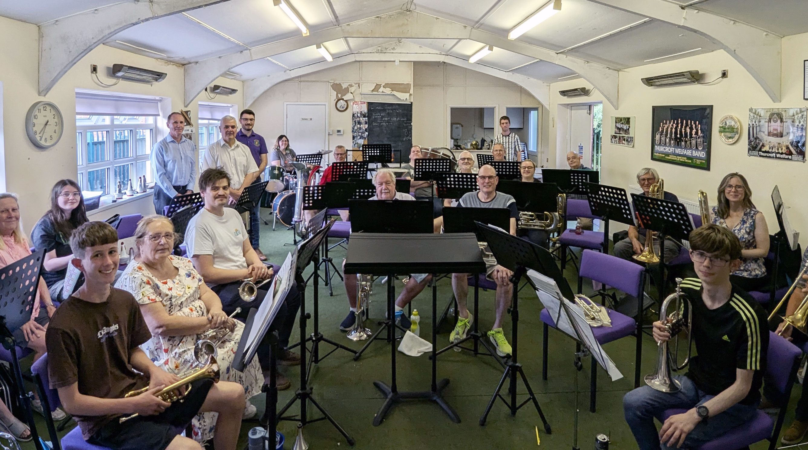 Thurcroft Welfare Band pose for team photo