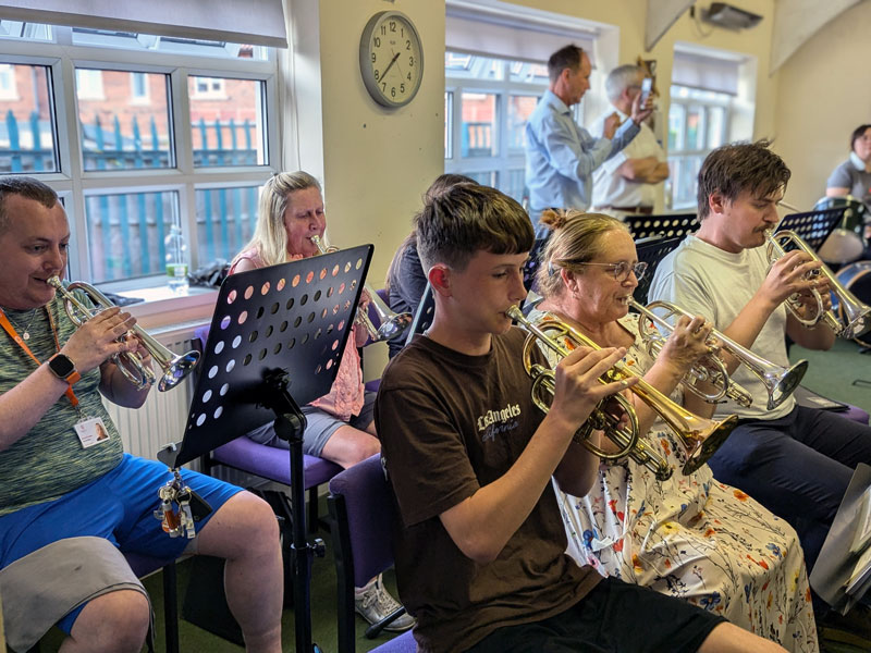 Thurcroft Welfare Band pose for team photo