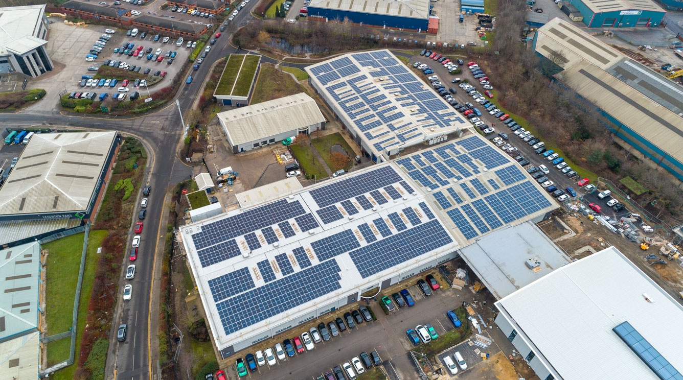 Aerial View of AESSEAL manufacturing Rotherham Mill Close