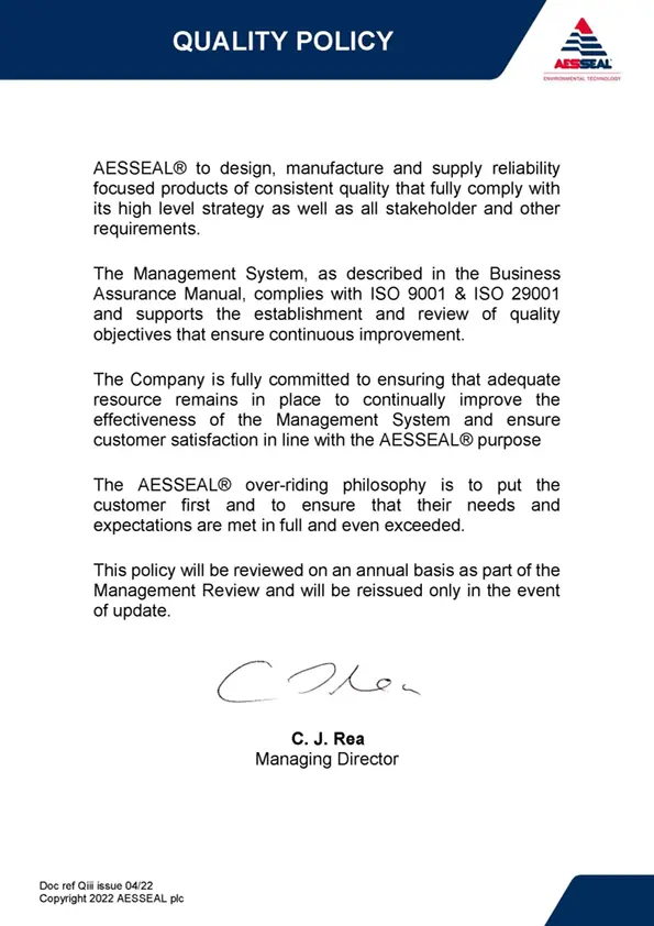 Global Quality Policy (UK)