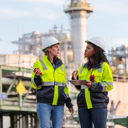 Engineers Using Technology for Inspection