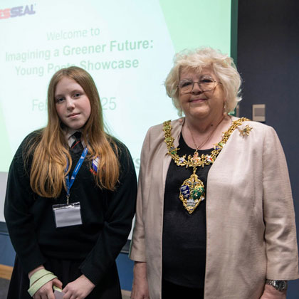 Isabelle Stevens & the Mayor of Rotherham, Councillor Sheila Cowen