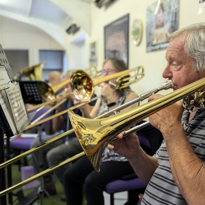Thurcroft Welfare Band at a practice session
