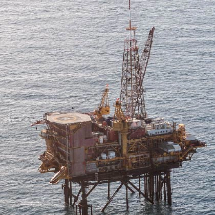 North Sea oil platform.