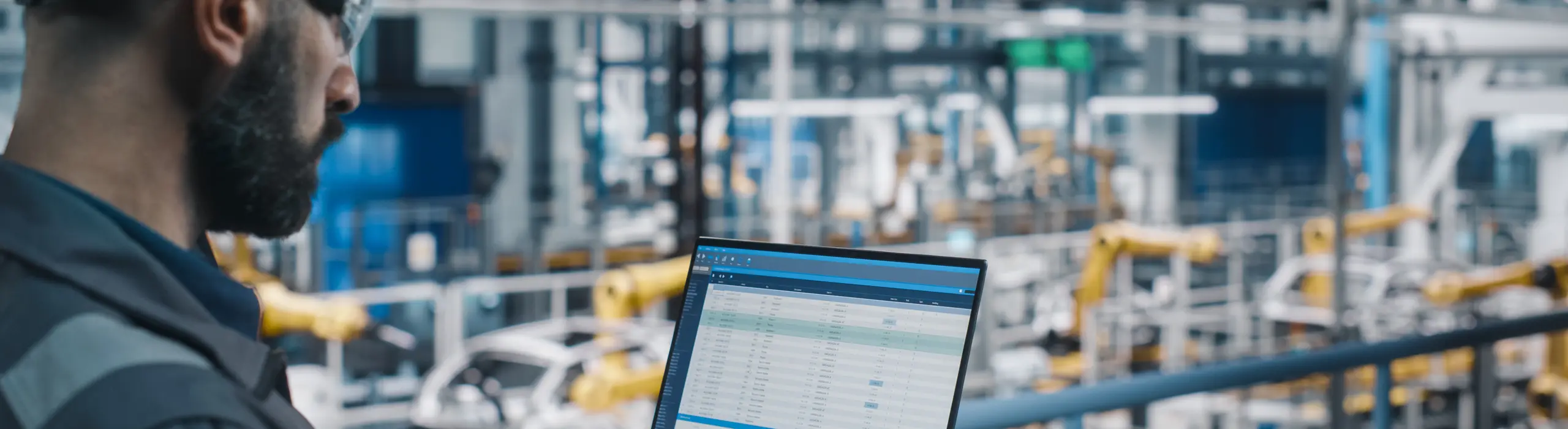 Computer user in a heavy industrial environment