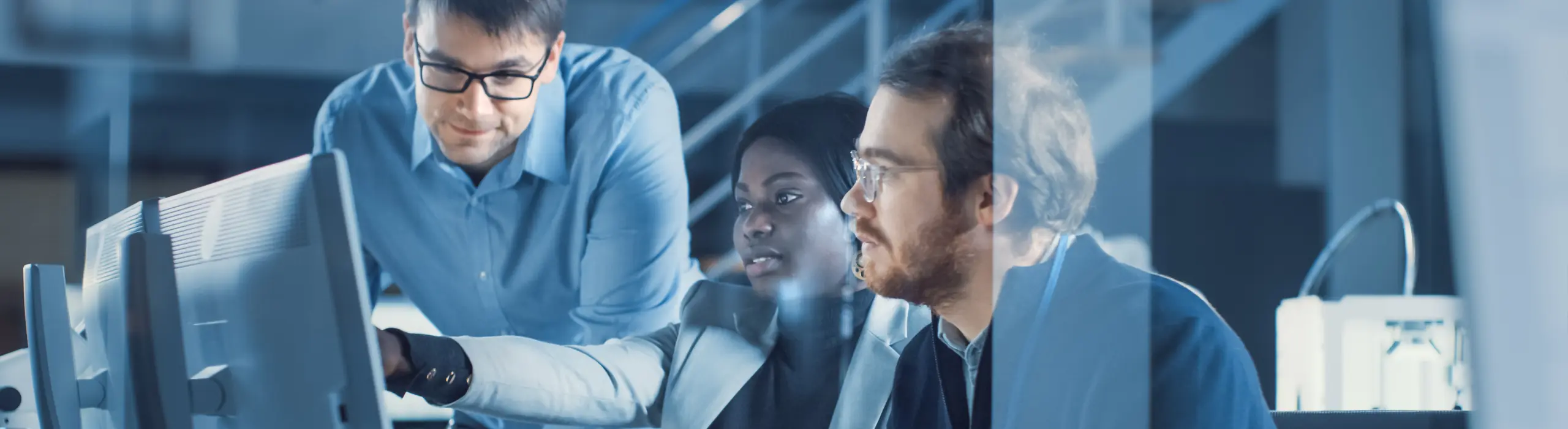 A team collaborating on software design